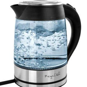 Glass and Stainless Steel Electric Tea Kettle ( new with box)